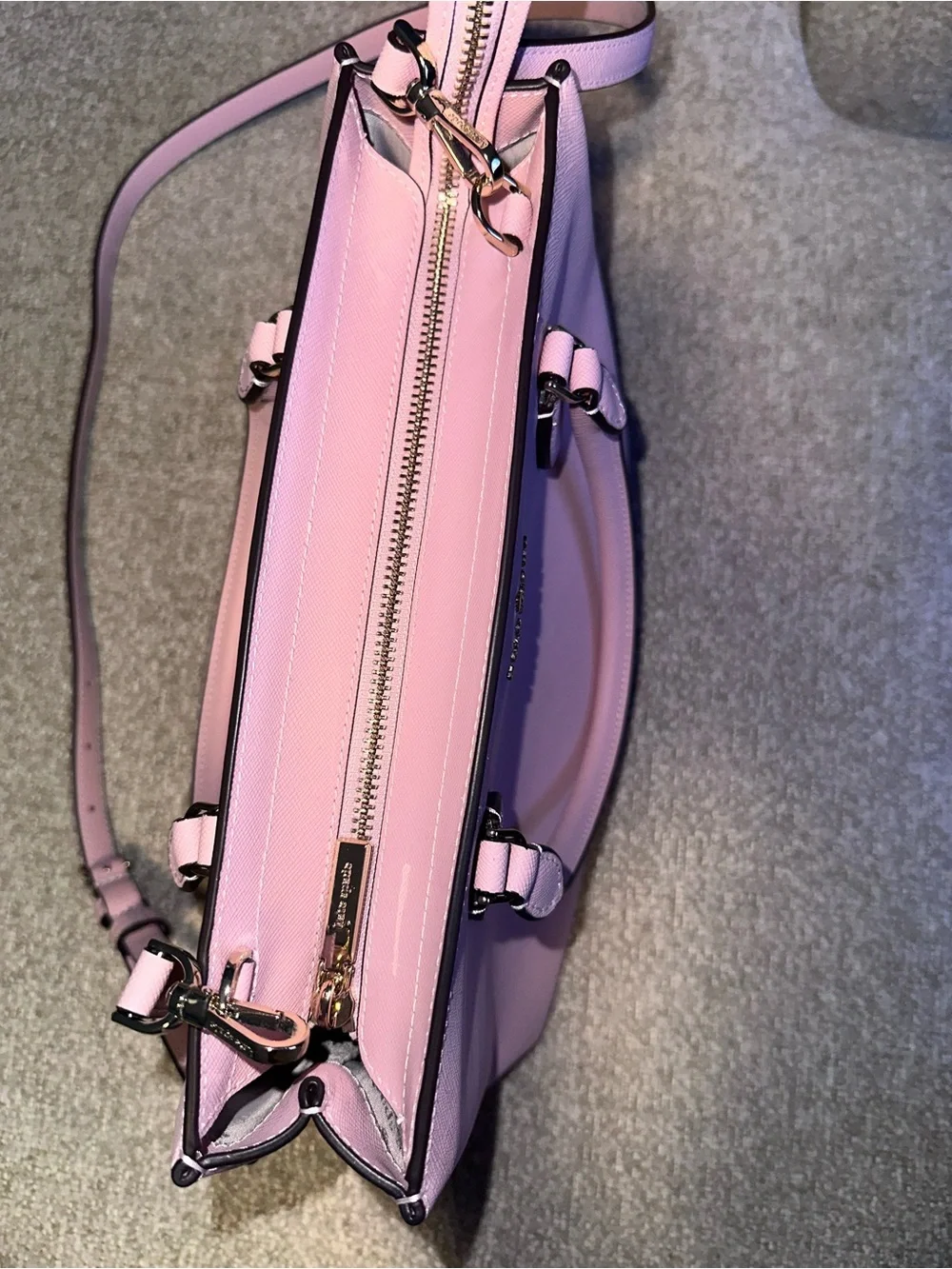Kate Spade Shimmer Pink RAE Satchel bag with Gold Hardware